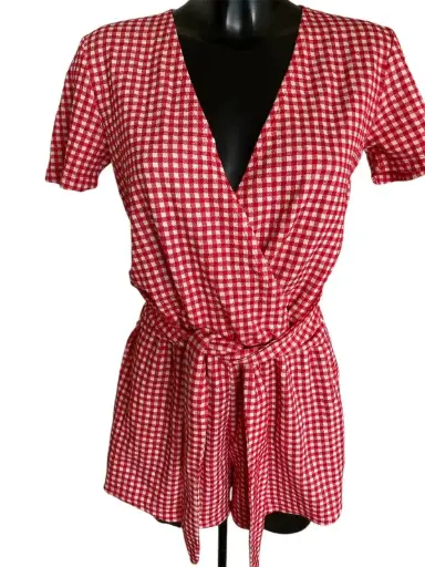 Zara - COMBISHORT À CARREAUX - 36/S