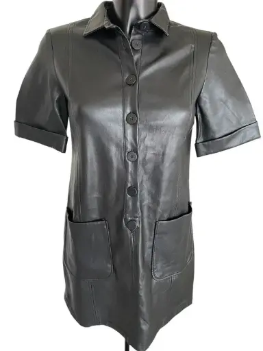 Zara - ROBE COURTE SIMILI CUIR - 36/S 